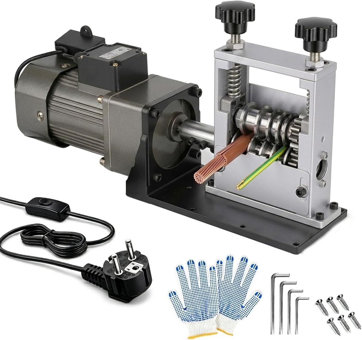 Automatische elektrische kabelstripper met 6 gaten voor koperen kabels van 3-17 mm, ideaal stripgereedschap voor recycling en professioneel gebruik