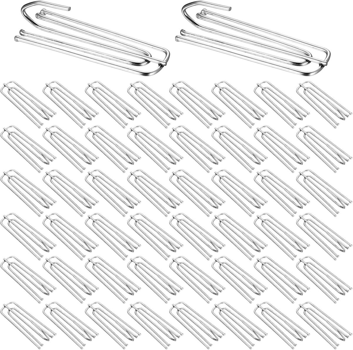 SnelShoppen - 50 Stuks RVS Gordijnhaken, Metalen Gordijnhaken met 4 Tanden, Pinch Gordijnhaken voor Rails, Gordijnringen, Gordijnhangers, Accessoires