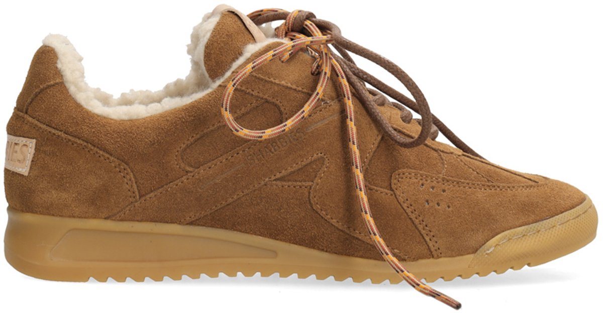 Shabbies Amsterdam - APRIL MINA Sneaker Suede Wool Warm Brown - Maat 37