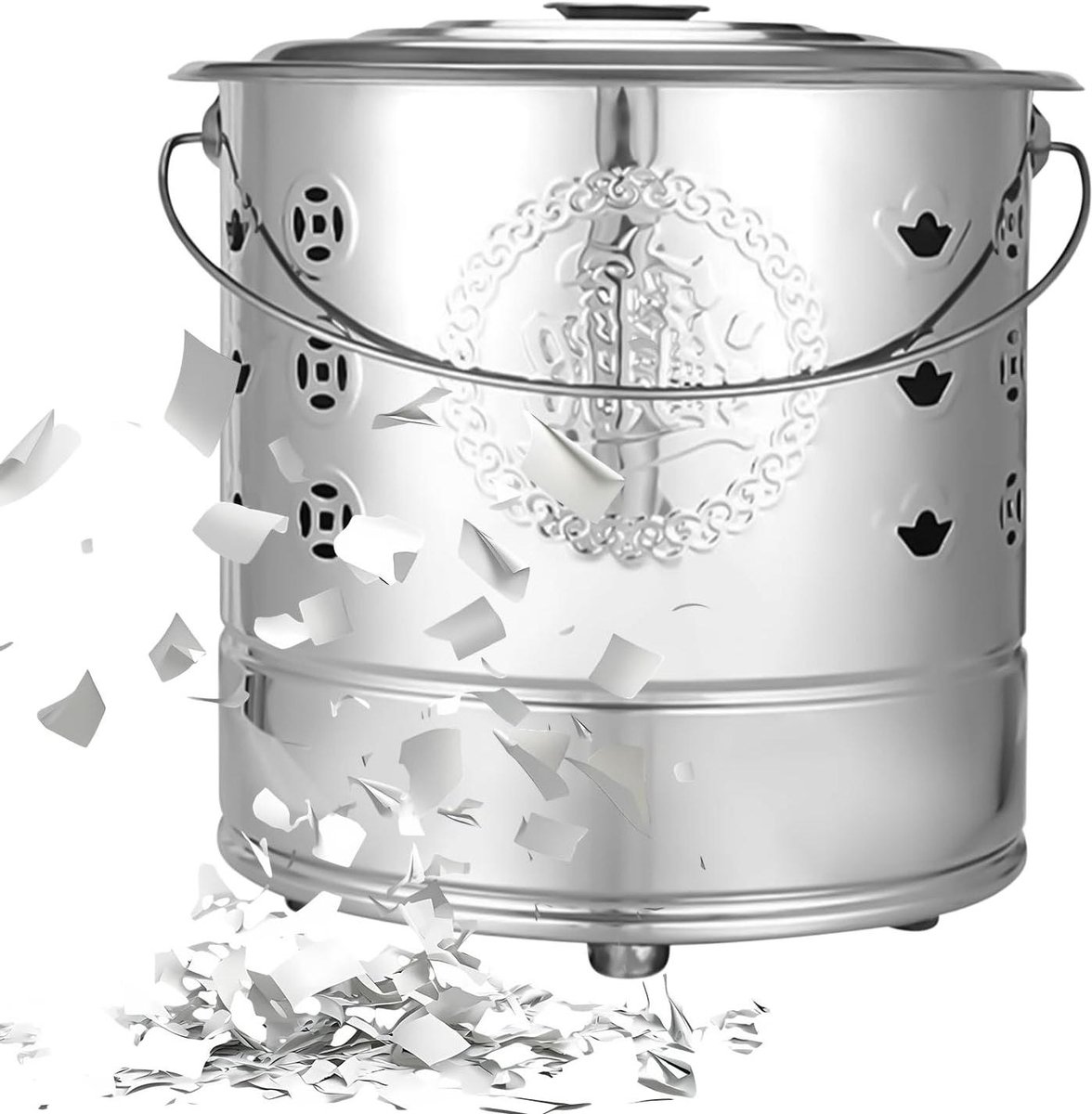 Brandton RVS - Verbrandingsoven Ton - Tuinafval Verbranden - Geoptimaliseerde Luchtstroom - 28x28x28 cm - Zilver