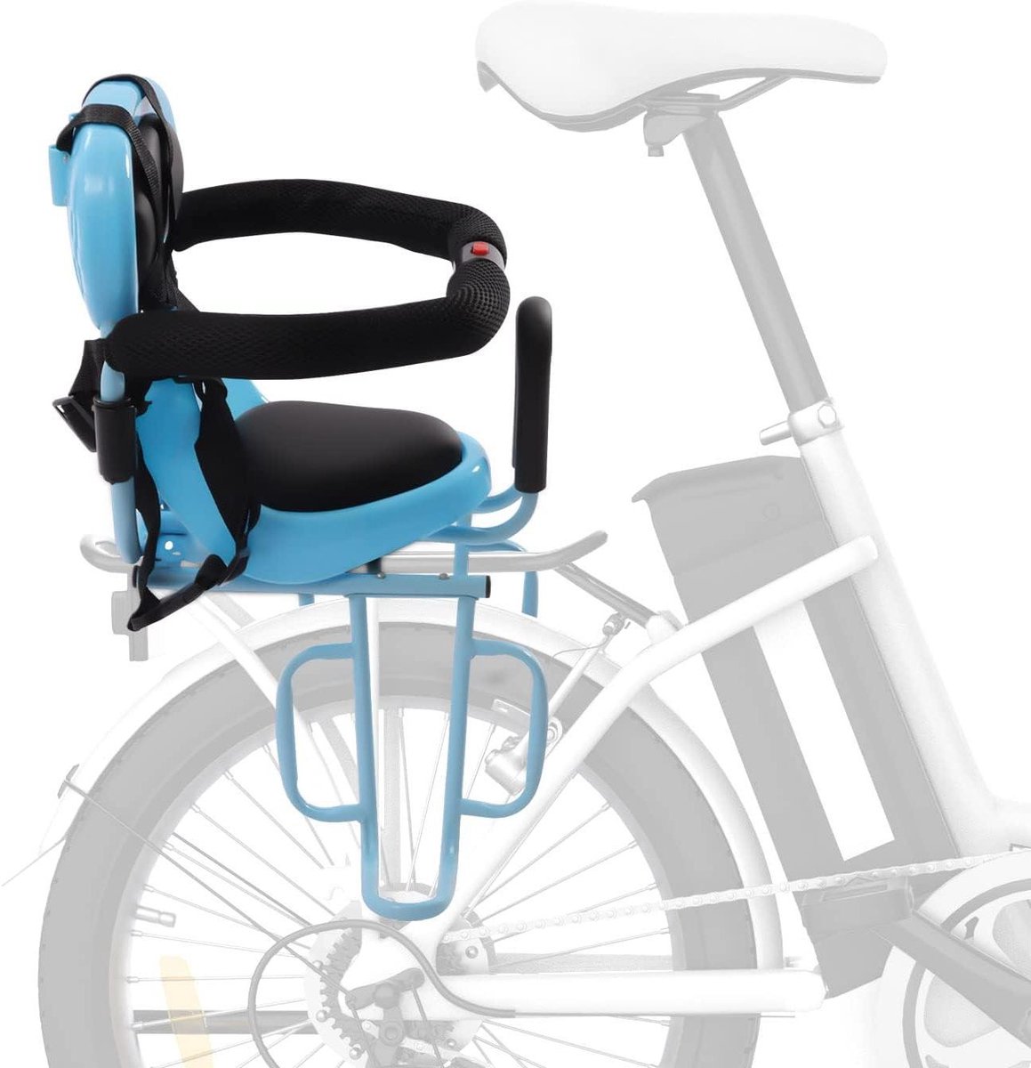 Kinderfietszitje Achter - Fietsstoeltje Kind - Veilig Fietsen - Verstelbaar 4-punts Harnas - 6 maanden - 6 jaar - Blauw
