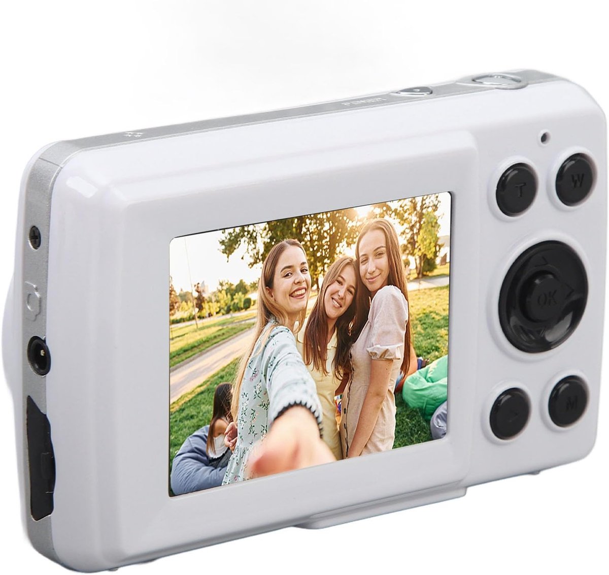 SnelShoppen - Draagbare Digitale Camera 2.4 Inch met 16X Digitale Zoom, 1080P Resolutie, 16MP Autofocus en Multi-Axis Stabilisatie in Wit voor Fotogra
