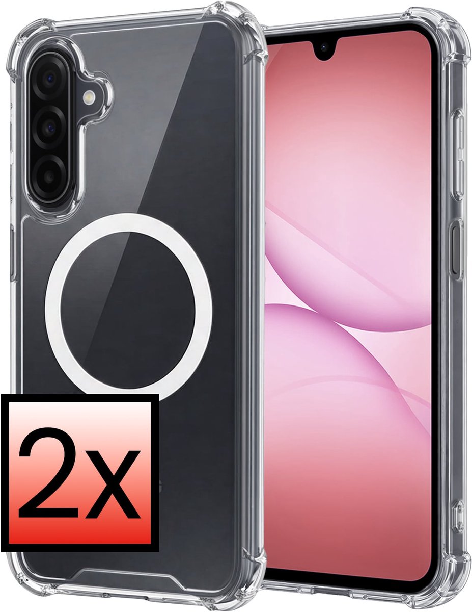 Hoesje - 2 Stuks - Geschikt voor Samsung Galaxy A17 - Magsafe Compatible - Sterk & Shockproof - Back Cover - Shock Proof Case - Telefoon Hoes - Transparant