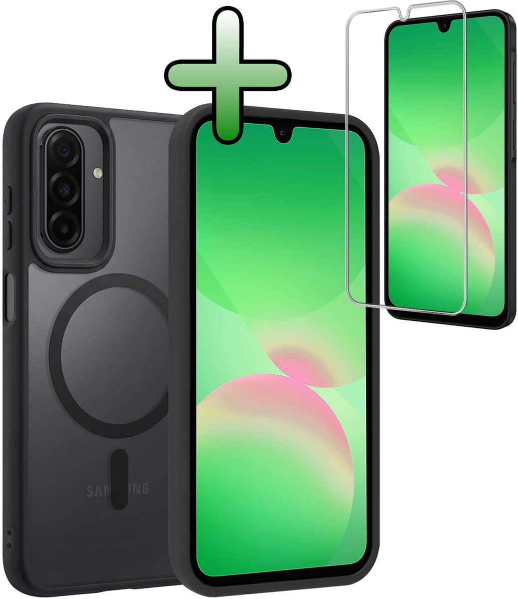 Hoesje Met Screenprotector - Geschikt voor Samsung Galaxy A26 - Magsafe Compatible - Sterk & Shockproof - Back Cover - Shock Proof Case - Telefoon Hoes - Zwart