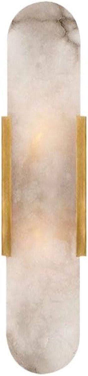 Moderne Wandlamp - Woonkamer Verlichting - Binnen Verlichten - Uniek Marmer Design - 50cm Hoog - Goud