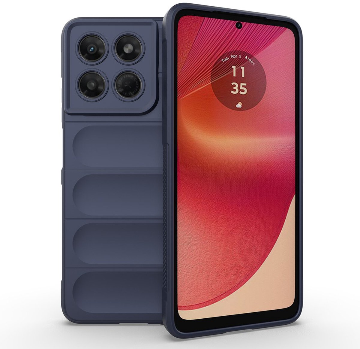 MobyDefend Hoesje - Geschikt voor Motorola Moto G37 / G47 - TPU Gripcase - Blauw