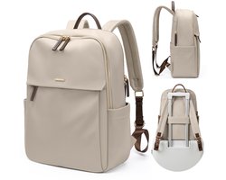 SnelShoppen - Dames Laptop Rugzak met Gescheiden Laptop Compartiment voor 14 Inch Notebook - Casual Dagrugzak voor Werk, Reizen en College - Abrikoos