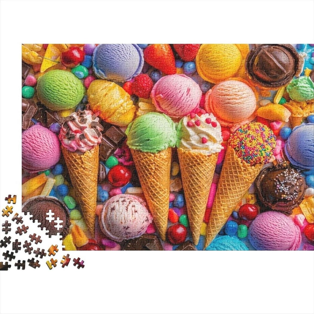 Kleurrijke Karamelle Puzzel - Puzzel voor Volwassenen - Ontspanning en Gezinsplezier - Hoge Kwaliteit Gerecycled Karton - 1000 stukjes 52x38cm