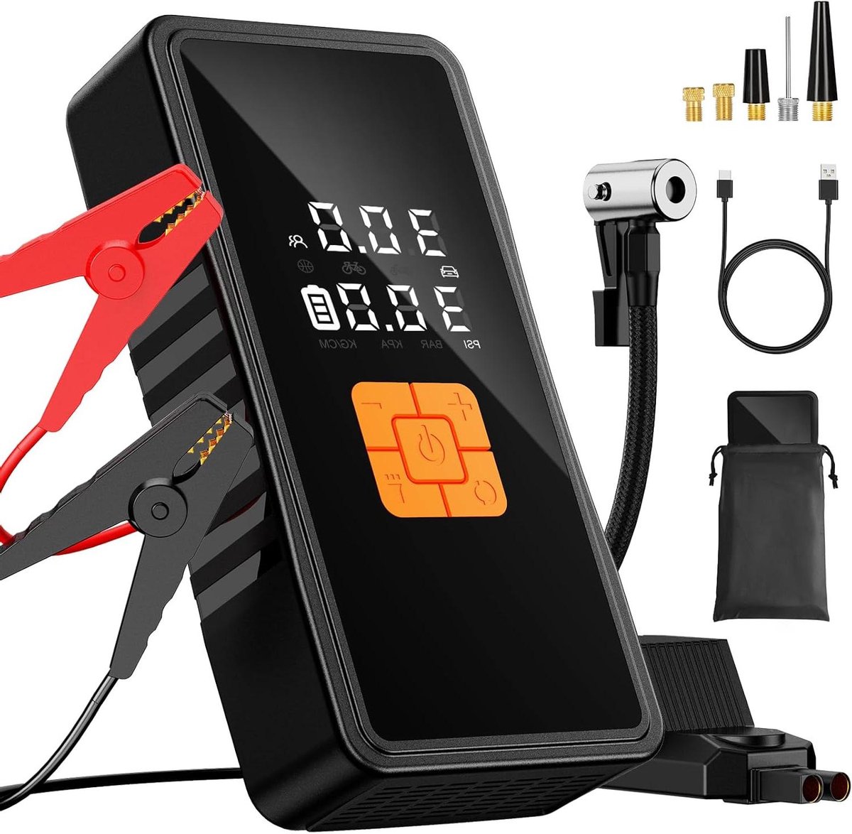 Draagbare Starhulp - Noodstarthulp Auto - Auto Starten - Met LED Zaklamp - 8000 mAh - Zwart