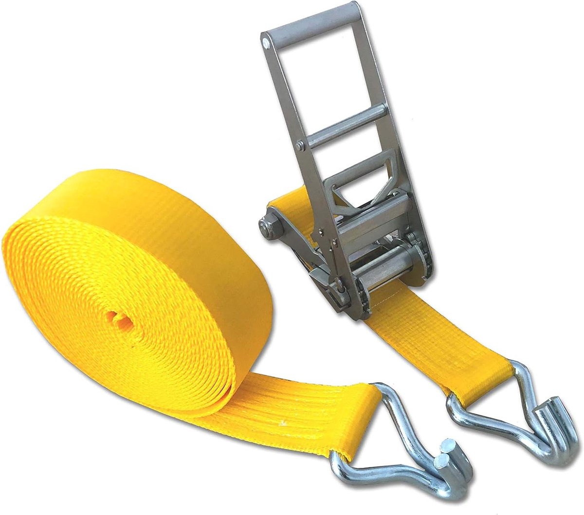 Spanband - Sjorband Ratelband - Transport Zekeren - 5000 kg Werkbelasting - 15 meter - Geel