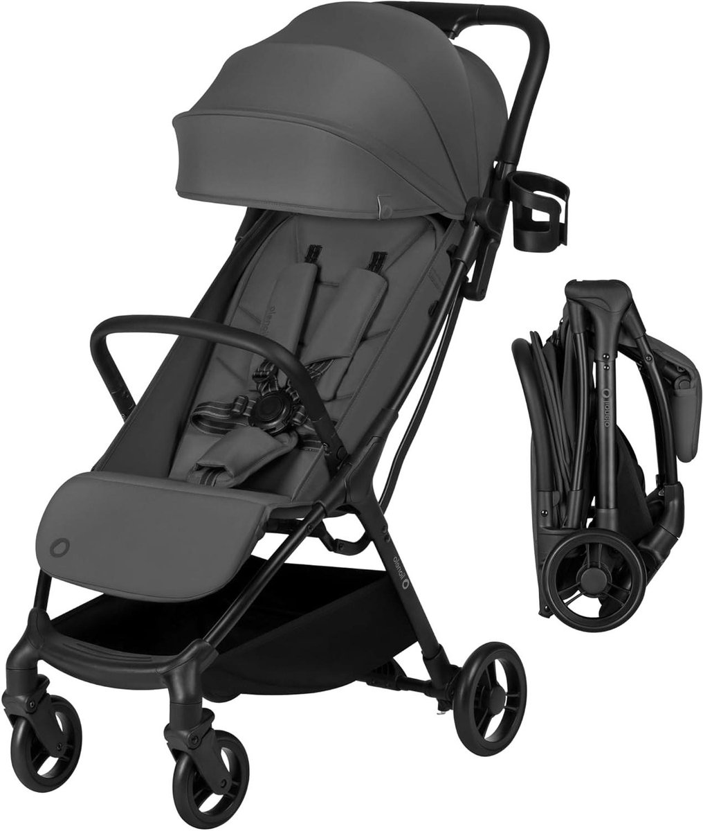Reisbuggy - Lichtgewicht Kinderwagen - Compact Reizen - Automatisch Inklappen - Tot 22 kg - Steengrijs
