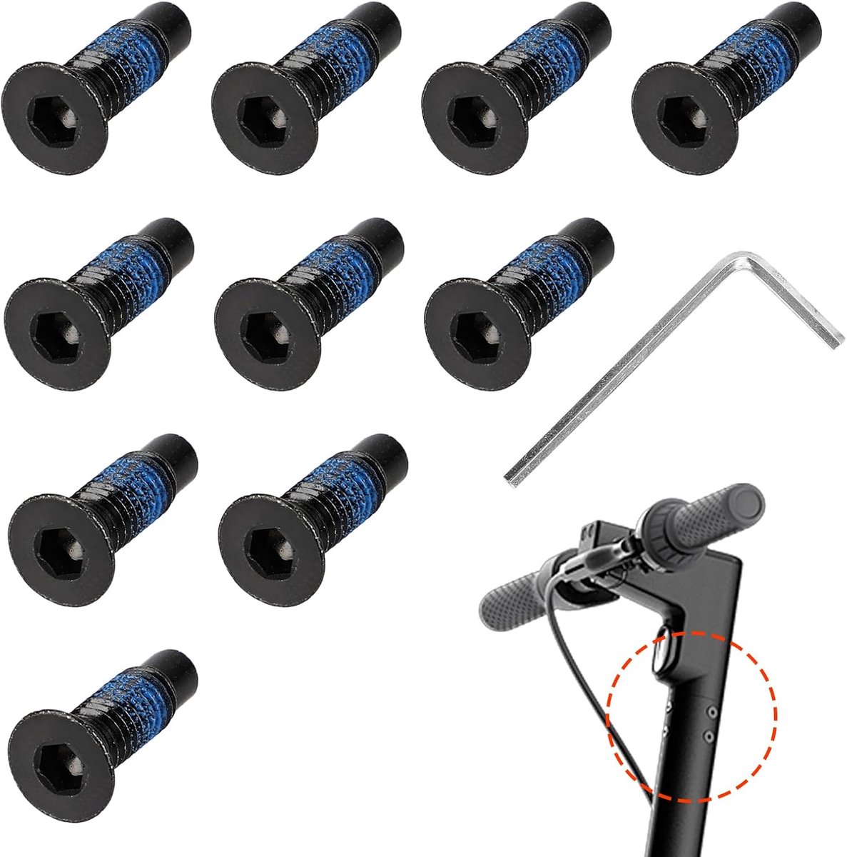 Accessoires, scooter-stuurschroeven met moersleutel, schroeven voor Xiaomi M365, compatibel met Xiaomi M365 1S Pro Ninebot Max G30 ES F-serie scooter