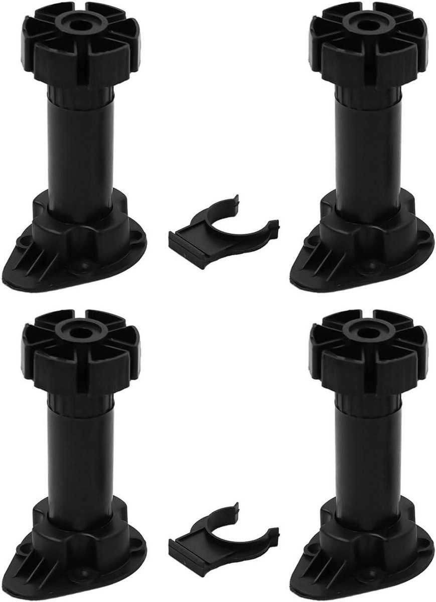 Verstelbare Meubelpoten - Kastpoten Bankpoten - Meubels Verhogen - Antislip Stabiliteit - 80-120 mm - Zwart