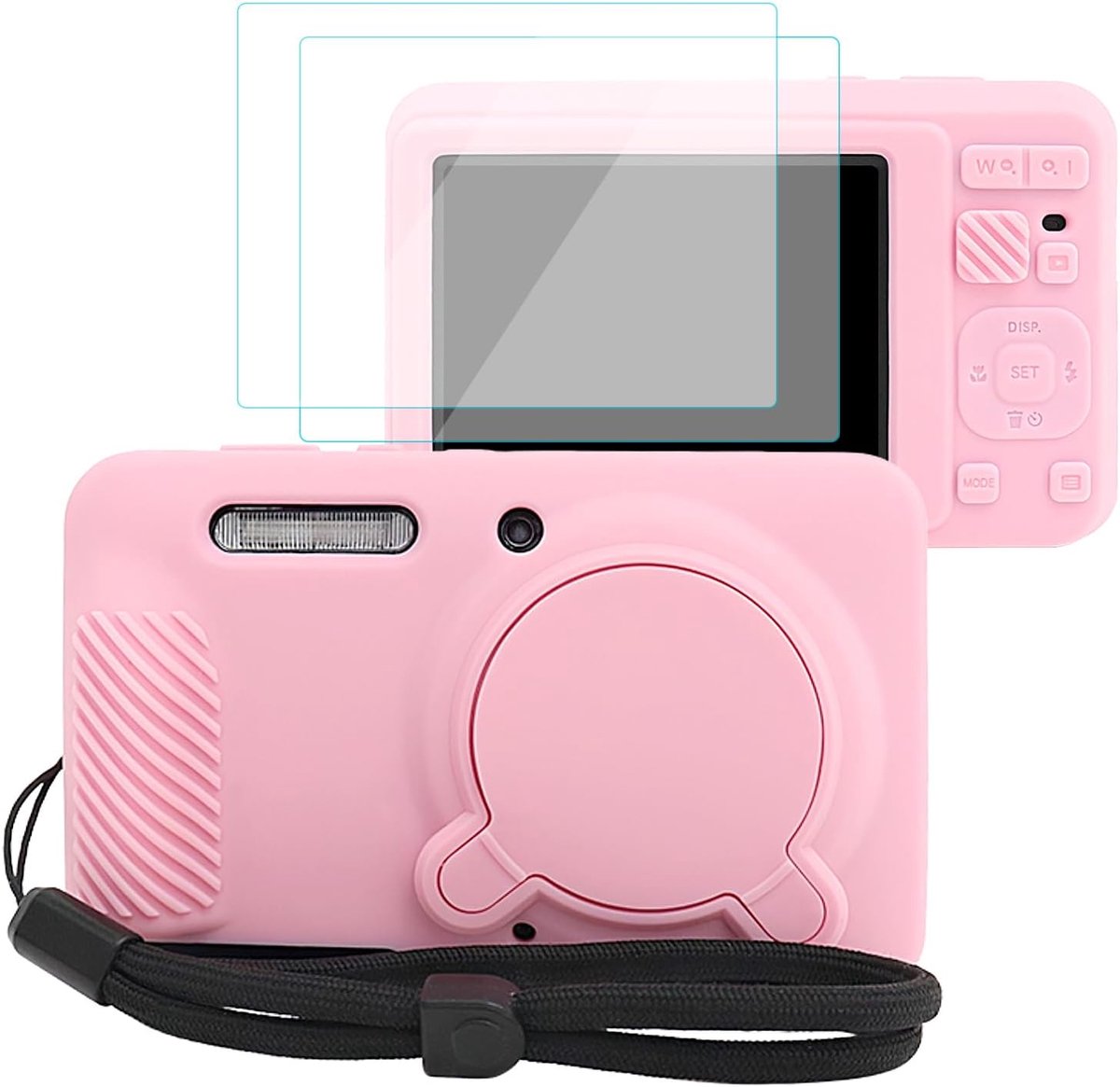 Cameratas voor KODAK PIXPRO FZ55 met 2 schermbeschermers en 1 handriem, siliconen, zachte beschermende lichtgewicht