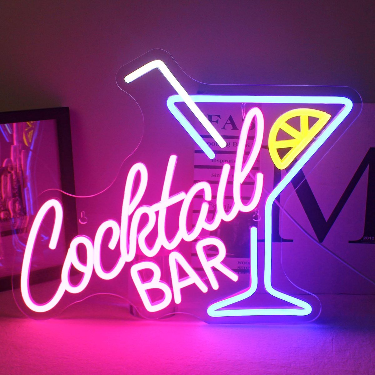 Neonbord voor cocktailbar, led-neonbord voor de muur, blauw led-bord voor bierbar, grot, club, pub, thuis, restaurant, bar, decoratie