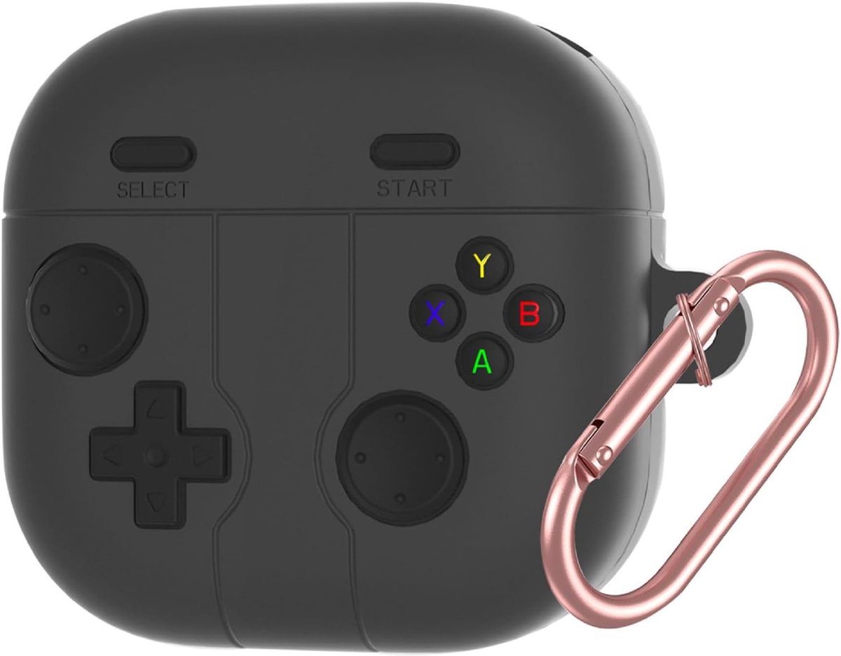 Hoesje compatibel met Samsung Galaxy Buds 4/4 Pro, schattige grappige cartoon siliconen TPU zachte beschermhoes met sleutelhanger inbegrepen voor jongens meisjes mannen vrouwen - donkergrijs