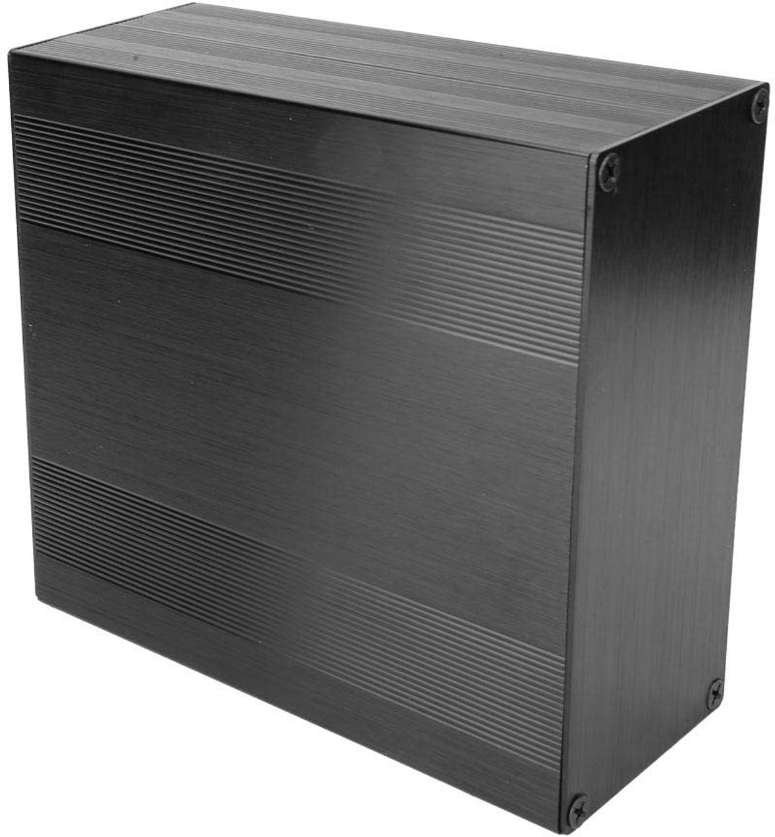 Electronics Minibox, lichte elektronische behuizingsbox, geborsteld zwart oxide-split-type, aluminium koelbehuizing, behuizing, elektronische box voor versterker GPS (300 mm)