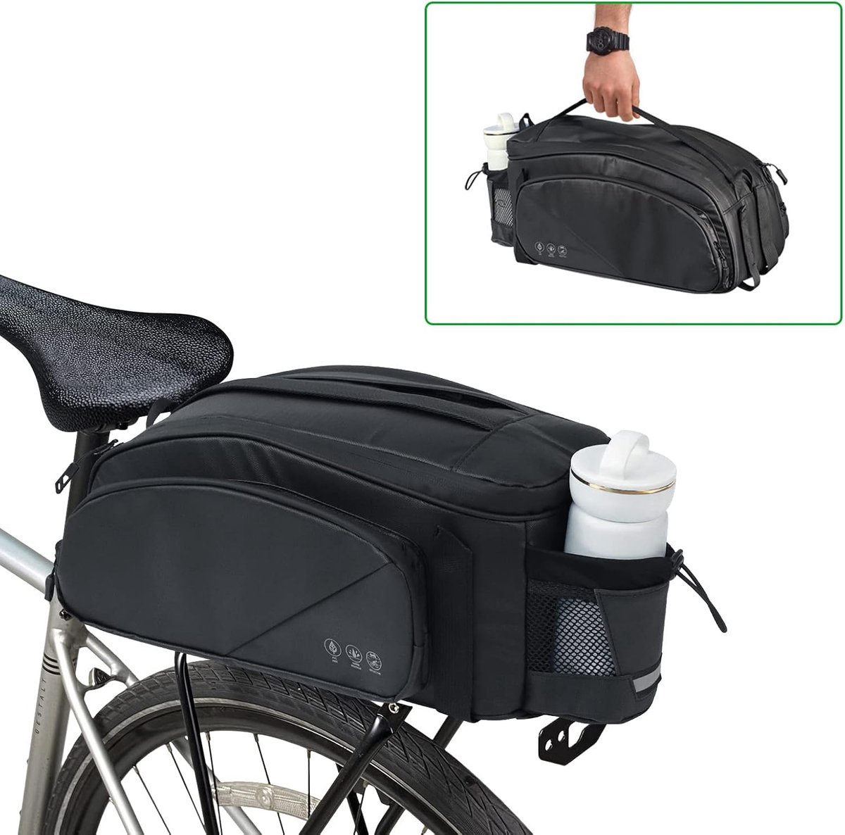 Fietstas Waterdichte Fiets Opbergtas Cycle Zadel Achterdrager Bagagedrager Bagagetassen met Schouderriem Outdoor Fiets Bagageruimte Kofferbak Schouder Handtas