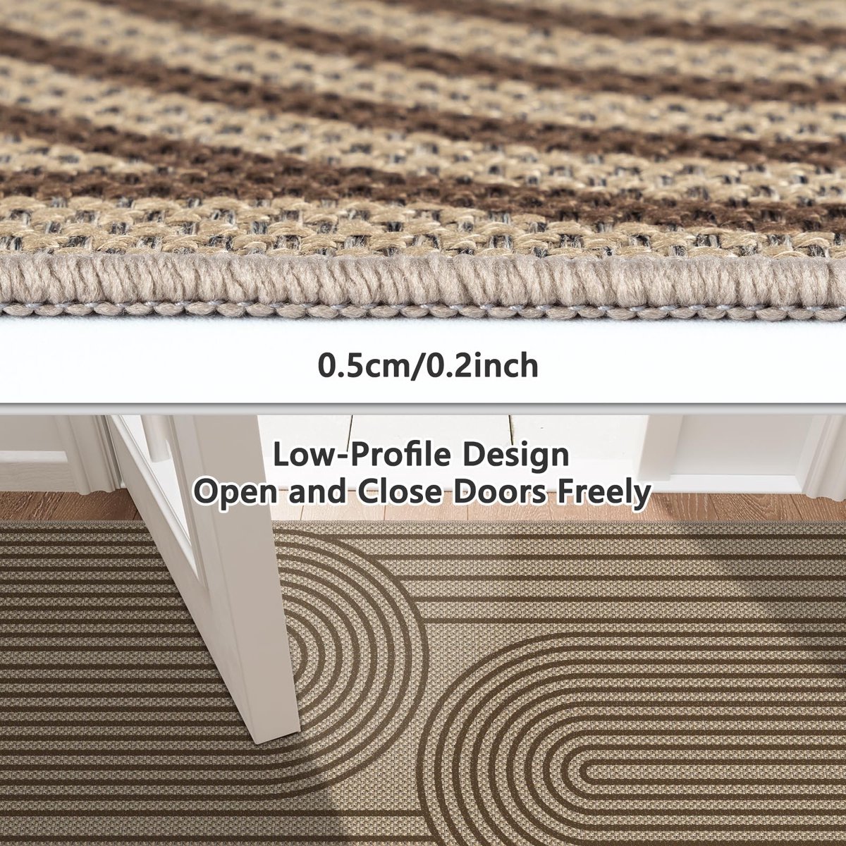 Omgoods - Jute Look Keukenmat 80 x 200 cm - Wasbaar en Antislip voor Keuken en Hal