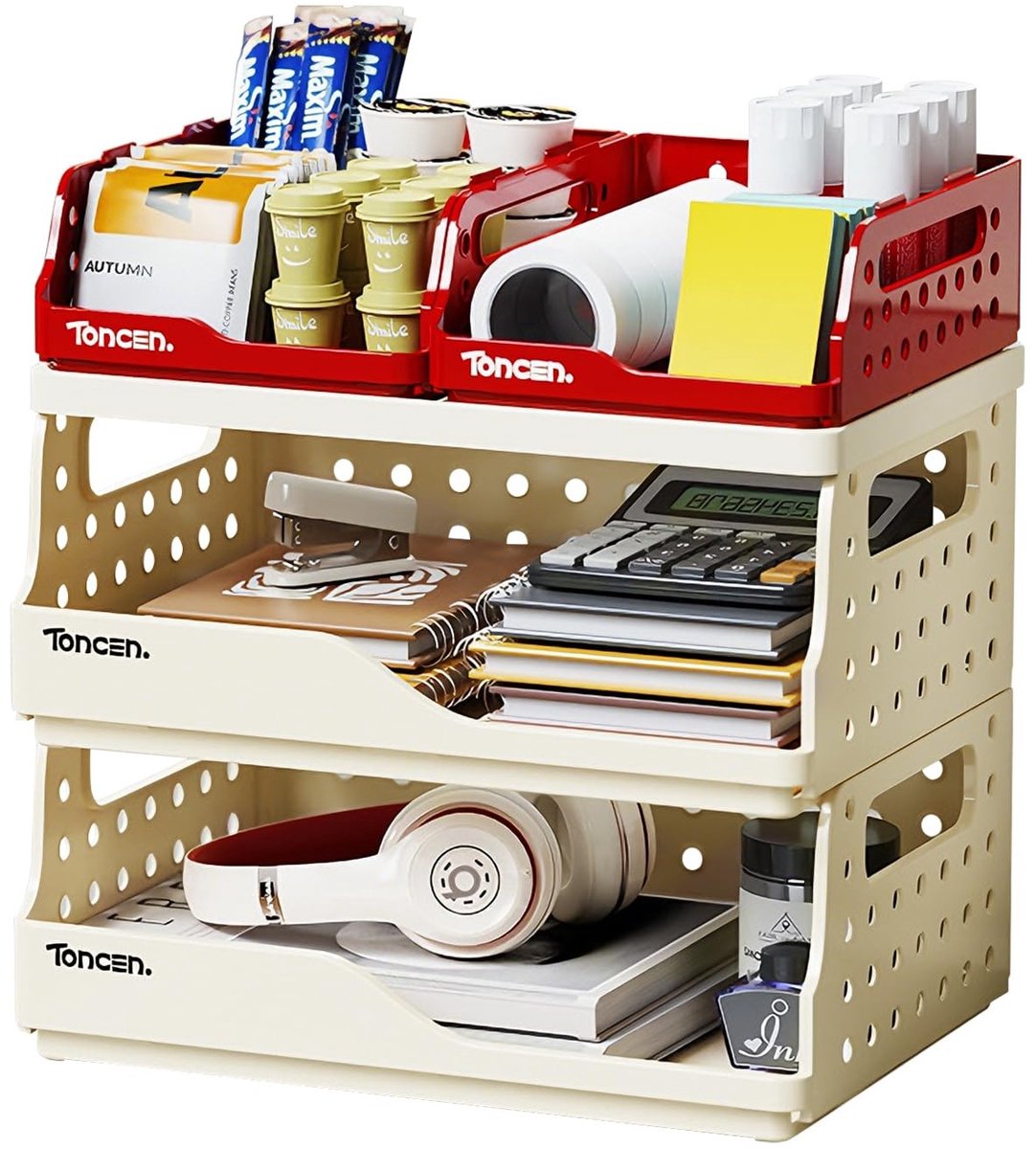 Omgoods - Opvouwbare Bureau-Organizer met 3 Niveaus
