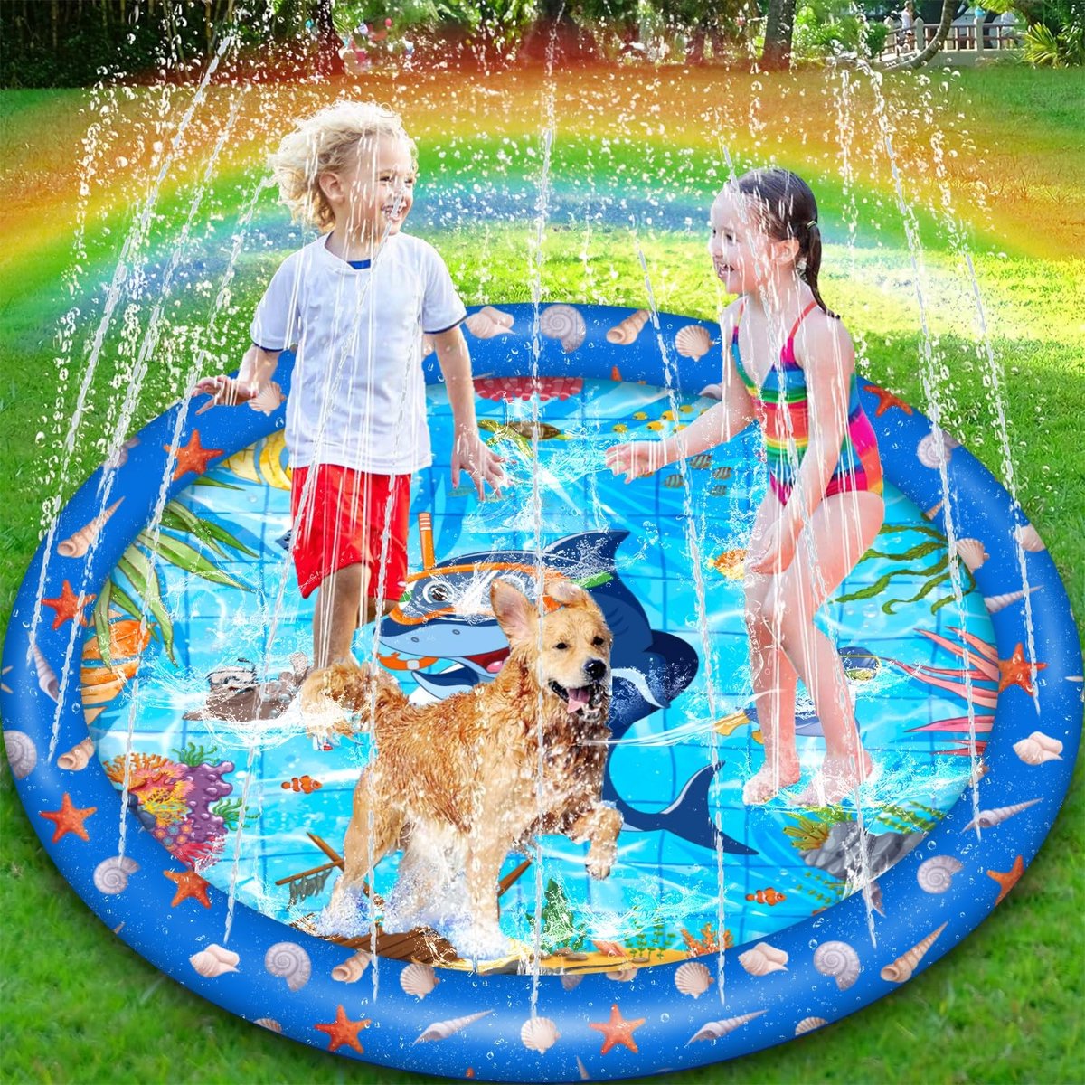Omgoods - 170cm Splash Pad - Sprinkler Speelmat voor Kinderen en Huisdieren