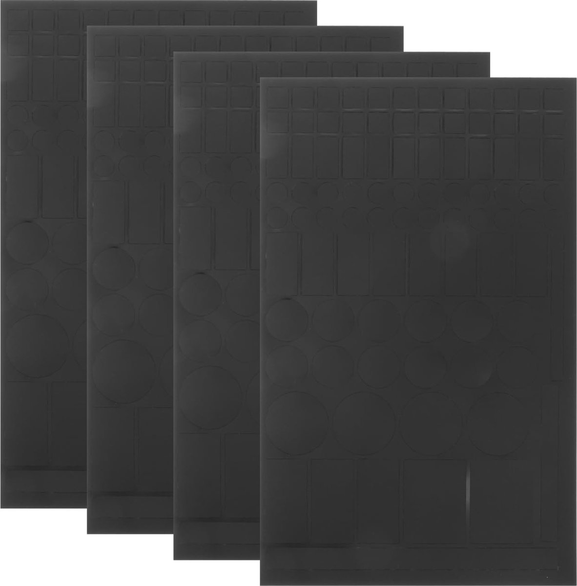 4 vellen led-lichtblokkerstickers, zwarte pvc-dimfolie om op maat te snijden, zelfklevende afdekstickers voor router, tv, wekker en apparaatdisplays