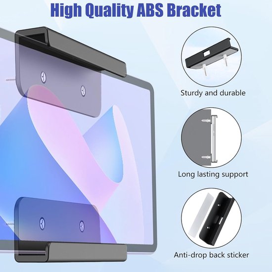 Universele wandhouder voor tablet, mobiele telefoon, e-reader en afstandsbediening, houder om op de muur, tablet-wandhouder, compatibel met iPad, iPhone, Samsung, Xiaomi, Lenovo — afbeelding 2