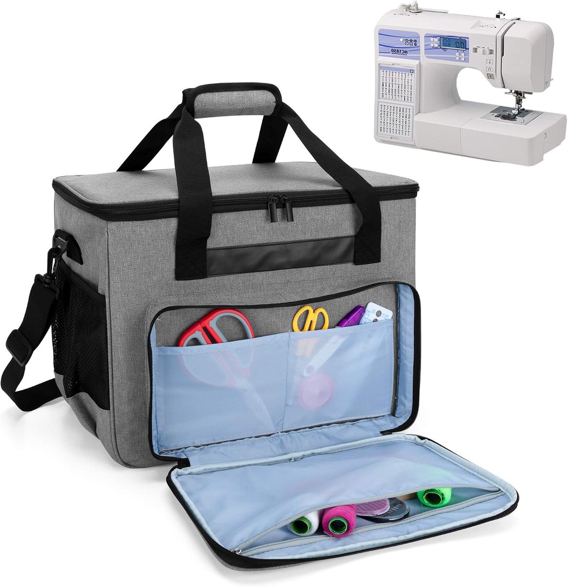 Naaimachine tas, naaimachine draagtas voor de meeste standaard naaimachines en naaiaccessoires (alleen tas)