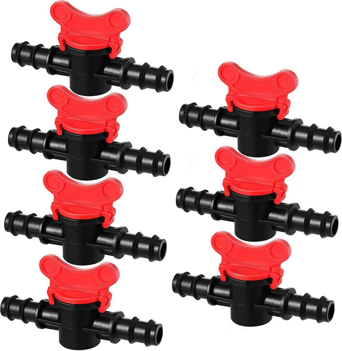 7 stuks irrigatieventiel, afsluitkraan, aansluiting van kunststof, tuinkraan, voor de bediening van het waterventiel voor de tuin buiten (16 mm)
