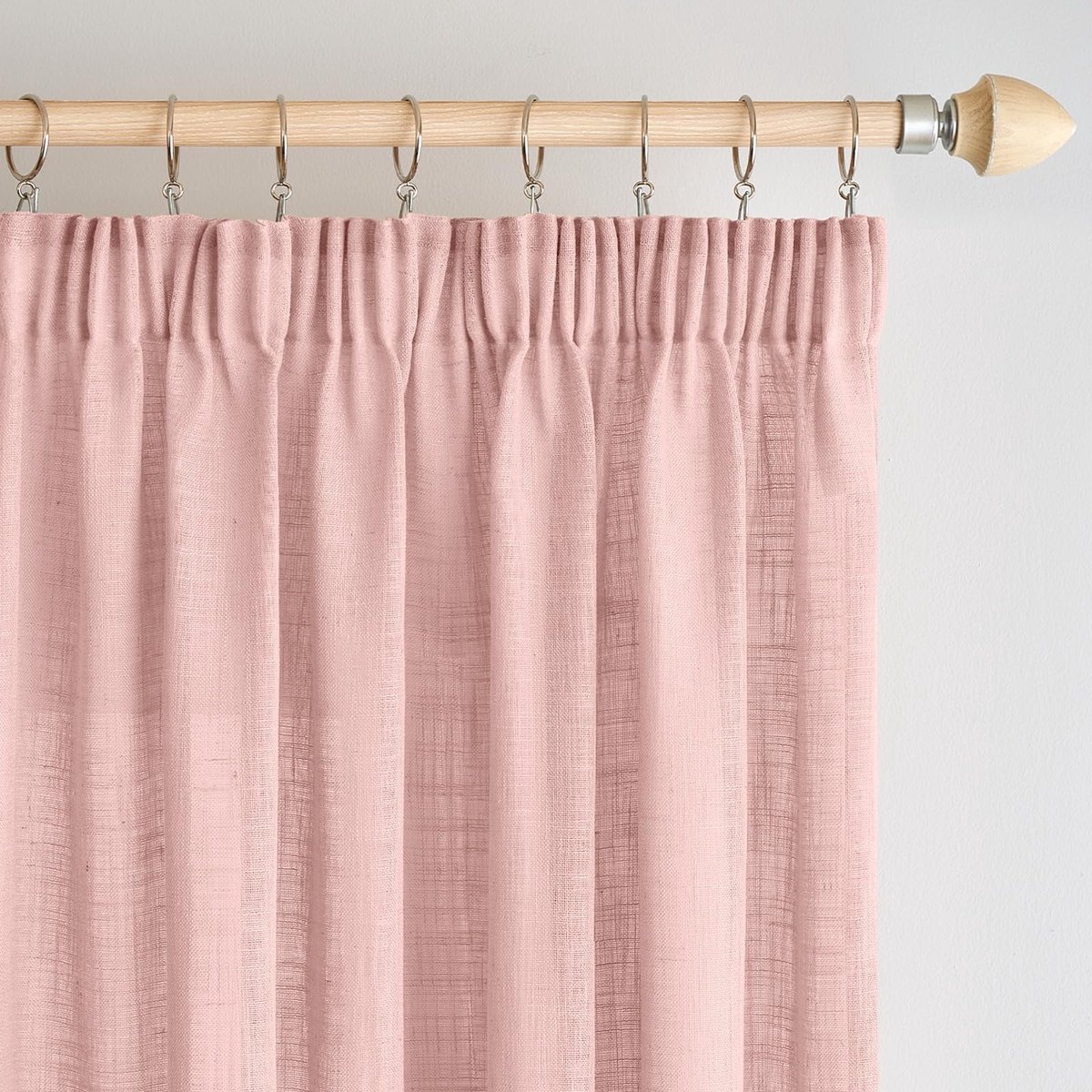 Omgoods - Linnen Gordijnen met Ruffles - Transparante Gordijnen 140 x 225 cm (2 Stuks)