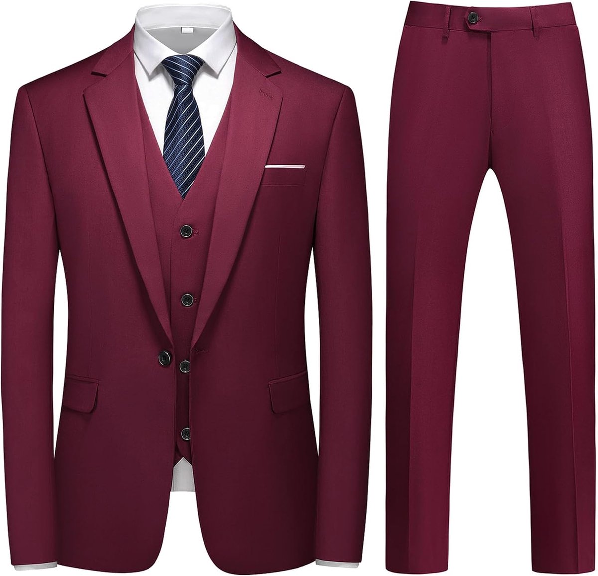 3-delig pak business smoking pak met één knop voor mannen smoking klassieke blazer vest broek set