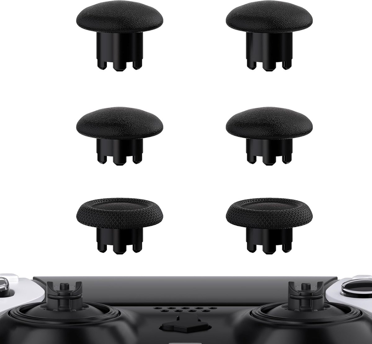 eXtremeRate Vervangende Thumbsticks voor ps5 Edge Controller | Uitwisselbaar Joystick Doppen voor ps5 Edge Controller(Geen Controller&Thumbsticks Basis),Zwart