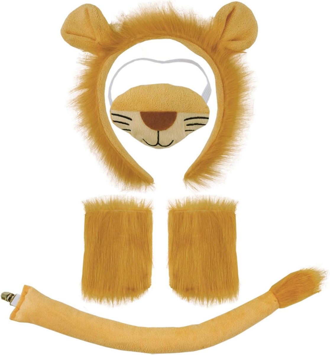 Kostuums, leeuw, neusstaart, oren, hoofdband, klauw, handschoenen, voor kinderen en volwassenen, Halloween-kostuum, feestaccessoires