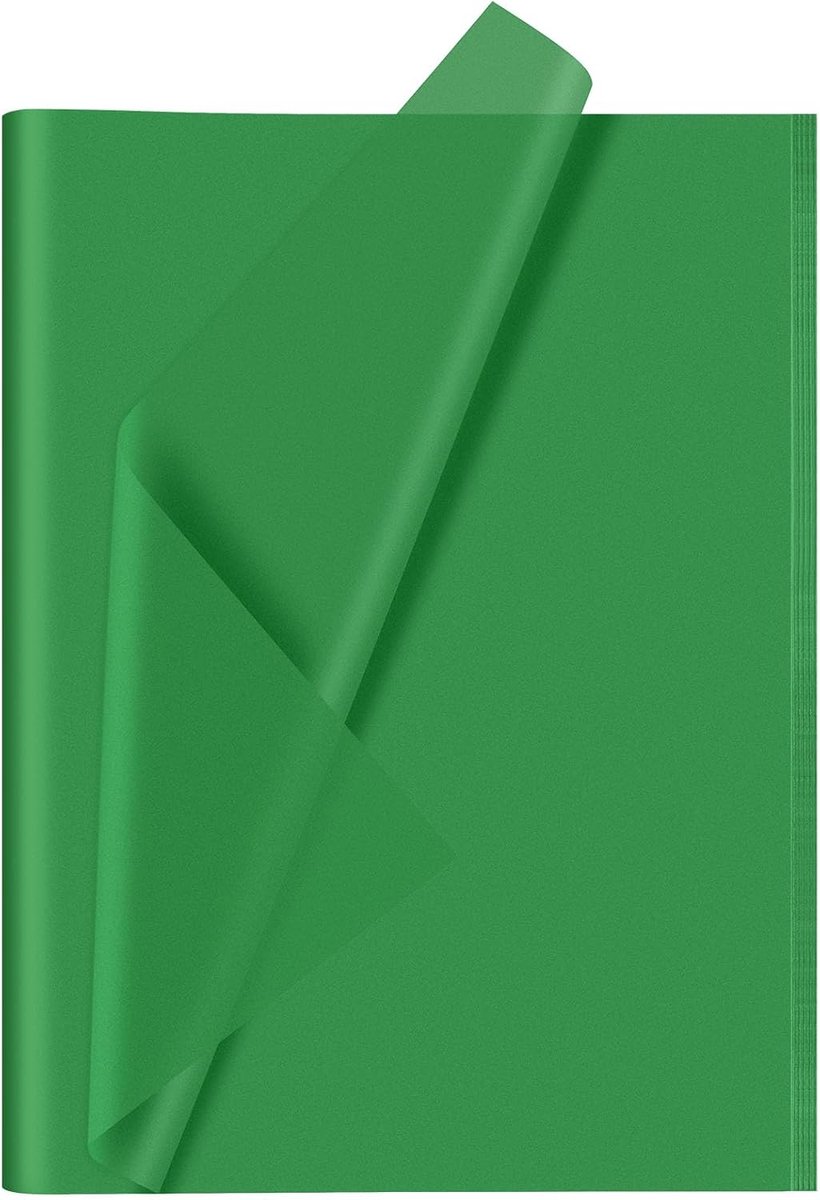 Groen zijdepapier - 60 vellen voor kunst, geschenkverpakking, doe-het-zelf ambachten en decoratie - Kerstmis, verjaardag, vakantiefeest (51 x 37 cm)