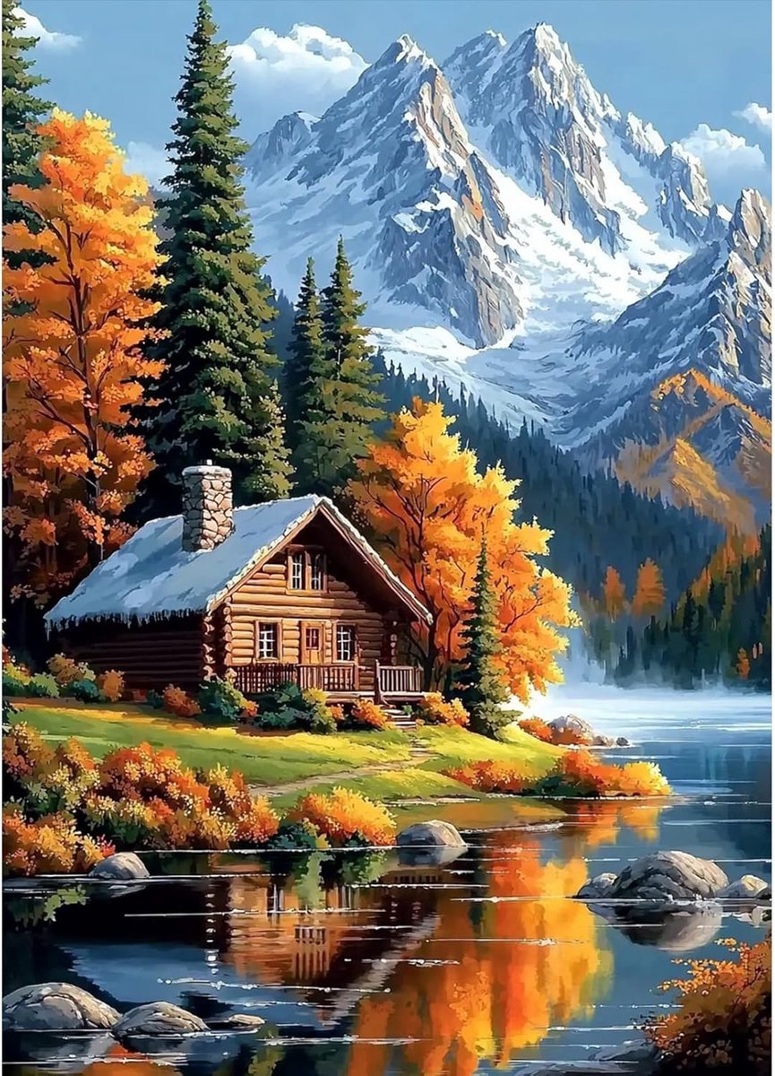 Landschap Thuis Diamond Painting Art Kits voor Volwassenen, 5D Diamond Art Kits DIY Volledige Boor Ambachten Kristal Kunst Kit voor Beginners Diamant Kunst Ambachten Home Decor Cadeau 30 x 40