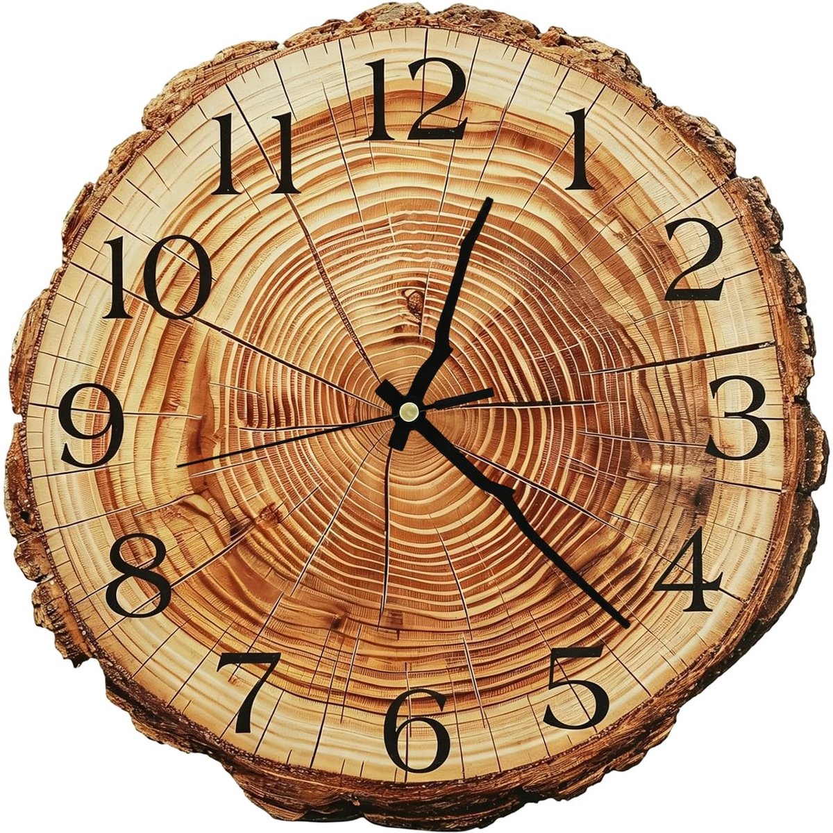 Omgoods - Houten Wandklok 30 cm - Geruisloos Retro Design voor Diverse Ruimtes
