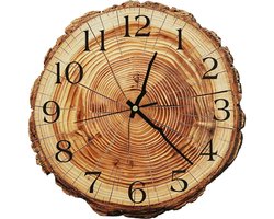 Omgoods - Houten Wandklok 30 cm - Geruisloos Retro Design vo