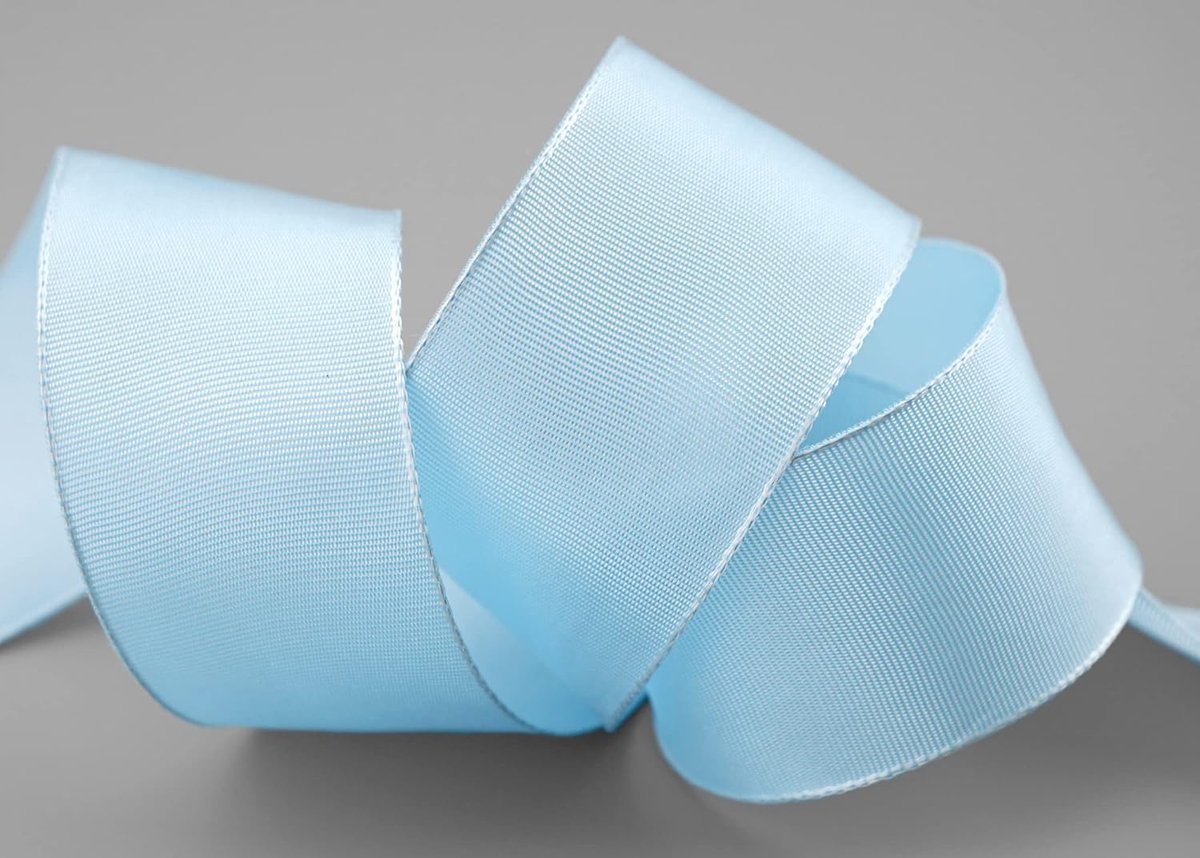 25 m x 40 mm draadrandband LEO lichtblauw (602) decoratielint met draadranden, eenkleurig, cadeaulint, stoffen lint, visco draad van hernieuwbare grondstoffen, biologisch afbreekbaar