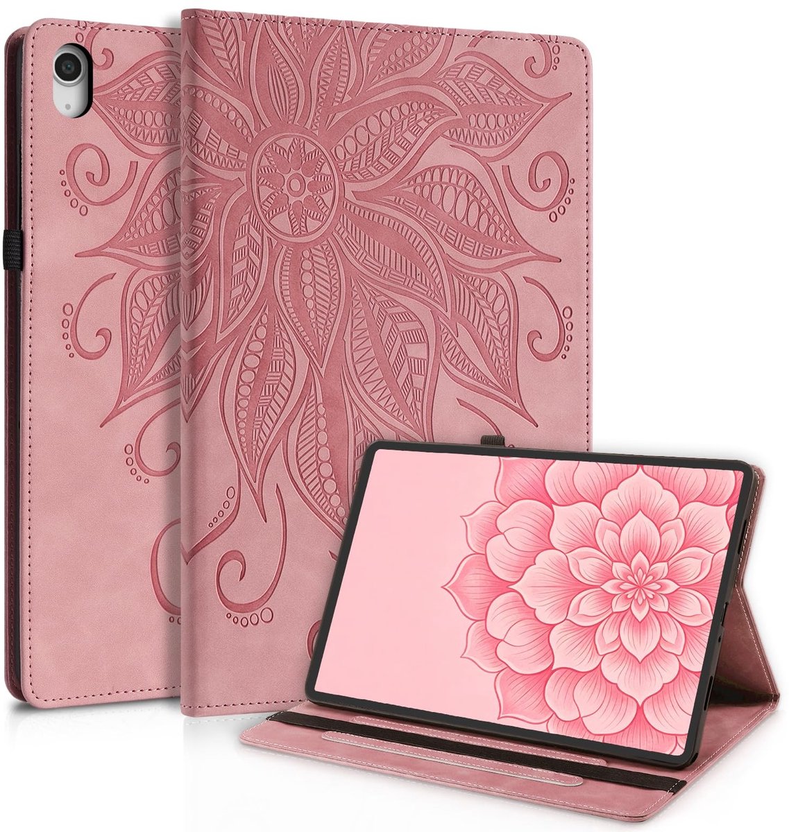 Omgoods - Roze Beschermhoes voor iPad (A16) 11" / 10,9" - Schokbestendig met Standfunctie