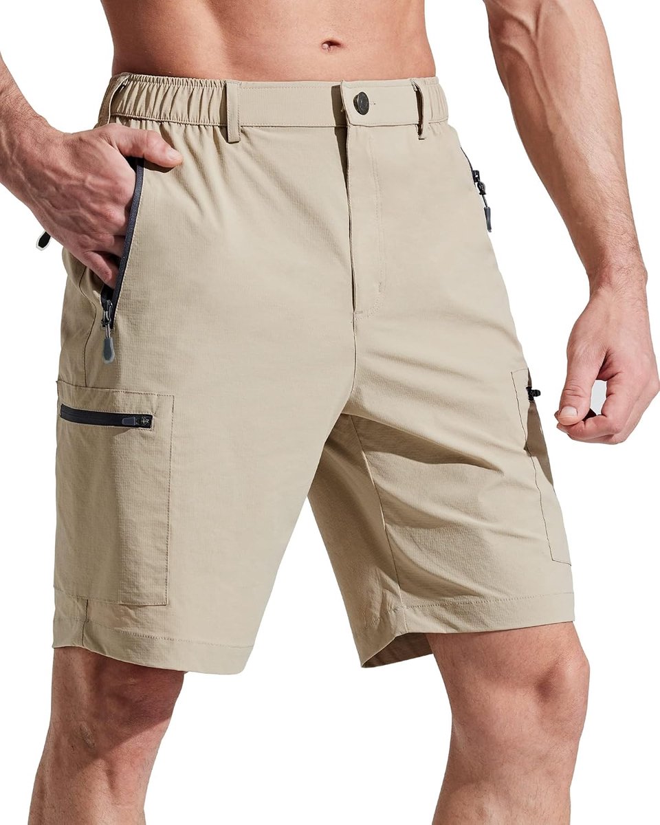 Shorts, UPF50+, lichte sneldrogende cargo shorts, voor trekking, outdoor, golf, zomer, stretch, waterafstotend