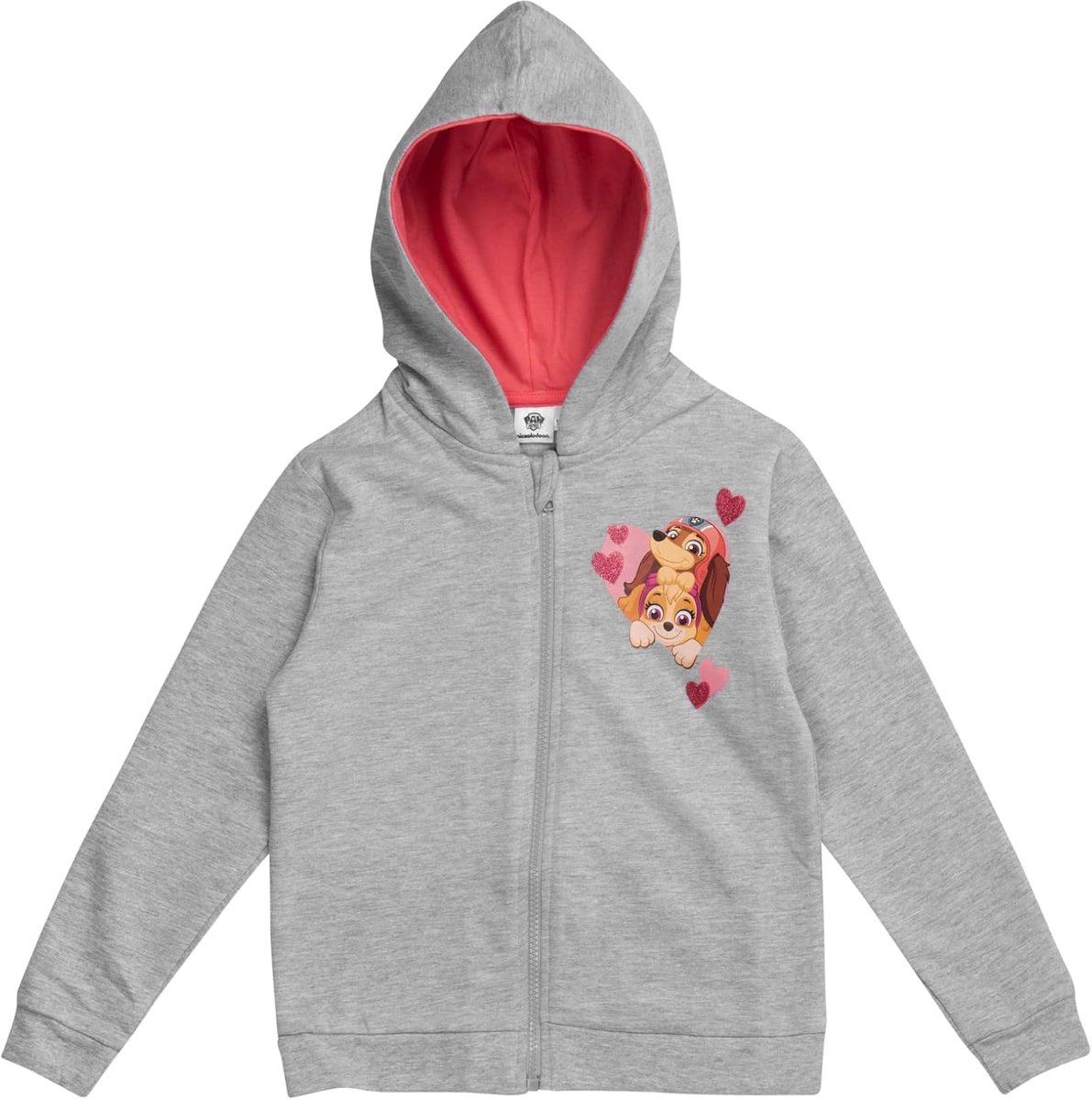 Labels Paw Patrol sweatjack voor meisjes, kinderen, capuchontrui met ritssluiting, hoodie, grijs