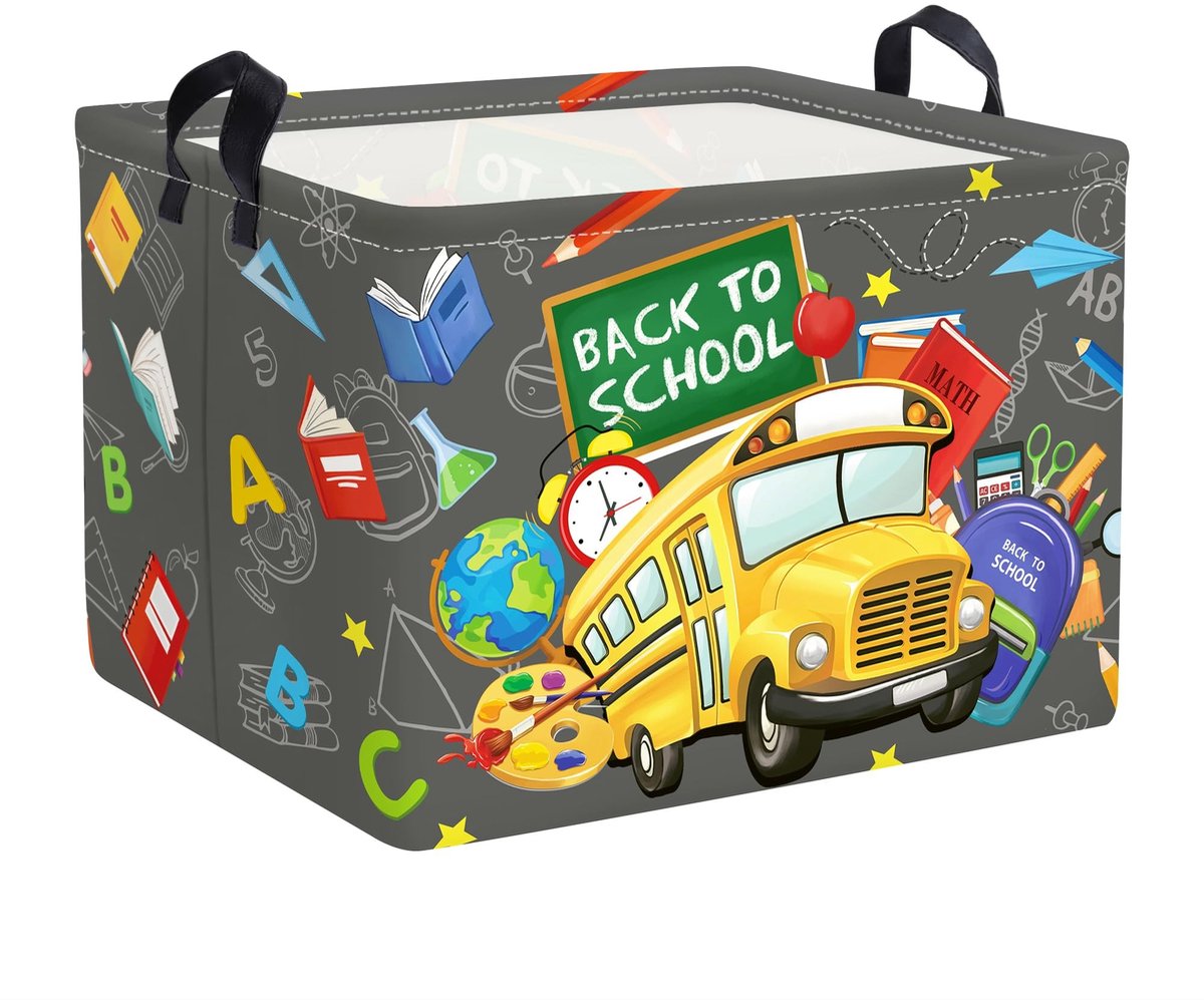 Omgoods - Vouwbare Kinder Wasmand Schoolbus 40 x 30 x 30 cm