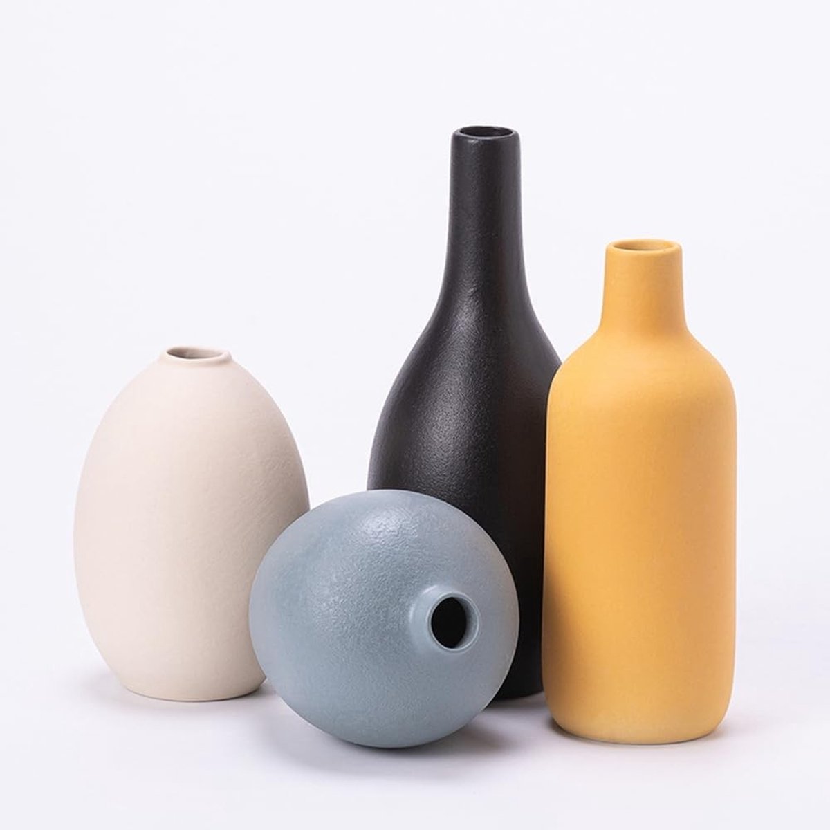 Omgoods - Set van 4 Keramische Vazen - Moderne decoratieve vazen voor huisdecoratie