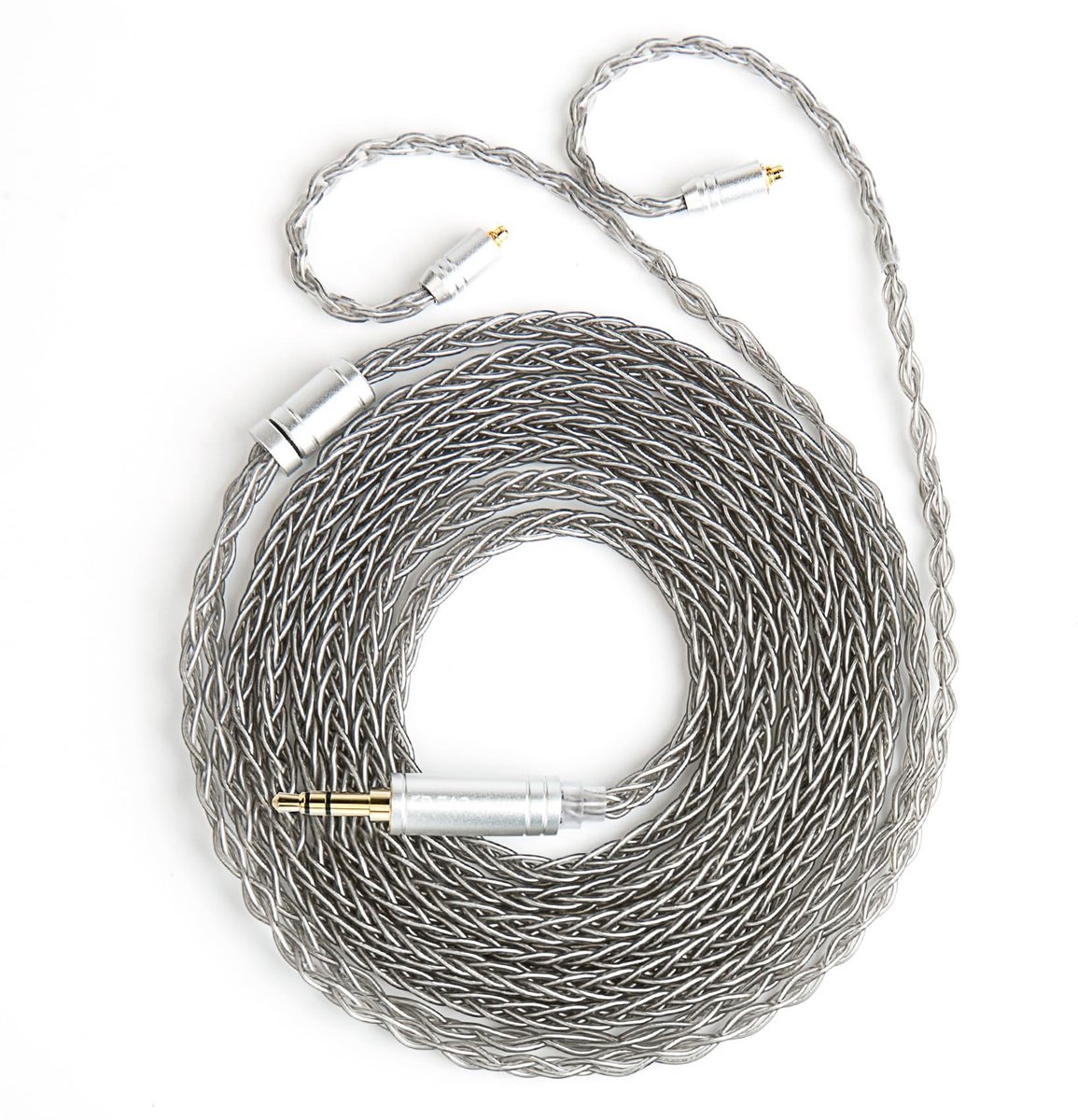Omgoods - 2M Kabel Vervangingskabel voor Hoofdtelefoons - 8 Draad, Zilver Geplateerd