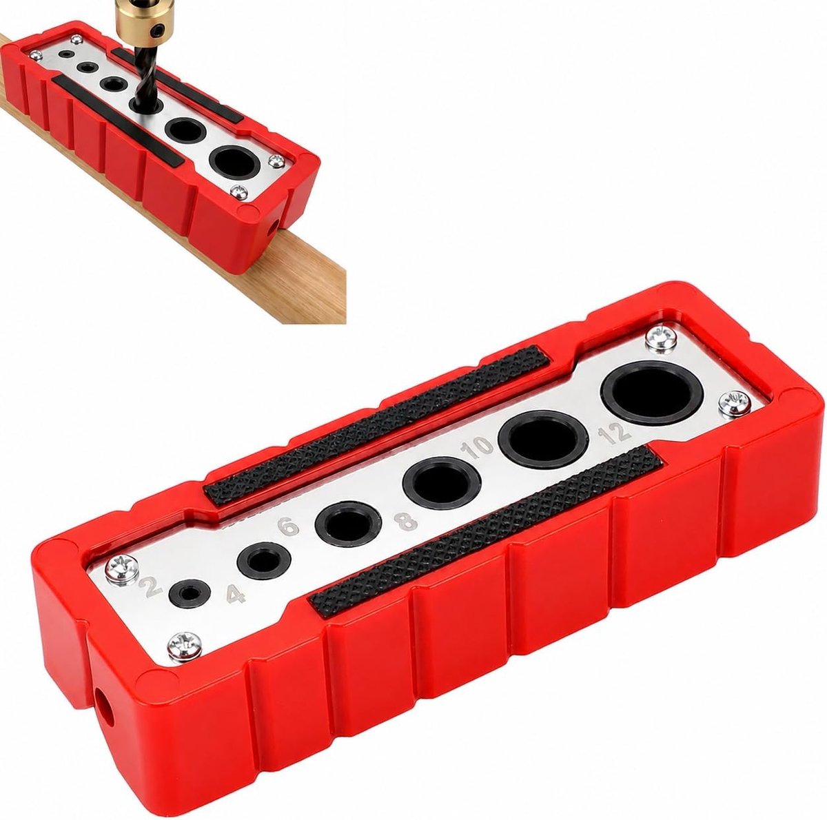 Hole Jig Drill Locator Professioneel houtbewerkingsgereedschap Nauwkeurige positionering Deuvelset voor timmerwerk Schrijnwerkprojecten ABS Metalen constructie 118 mm