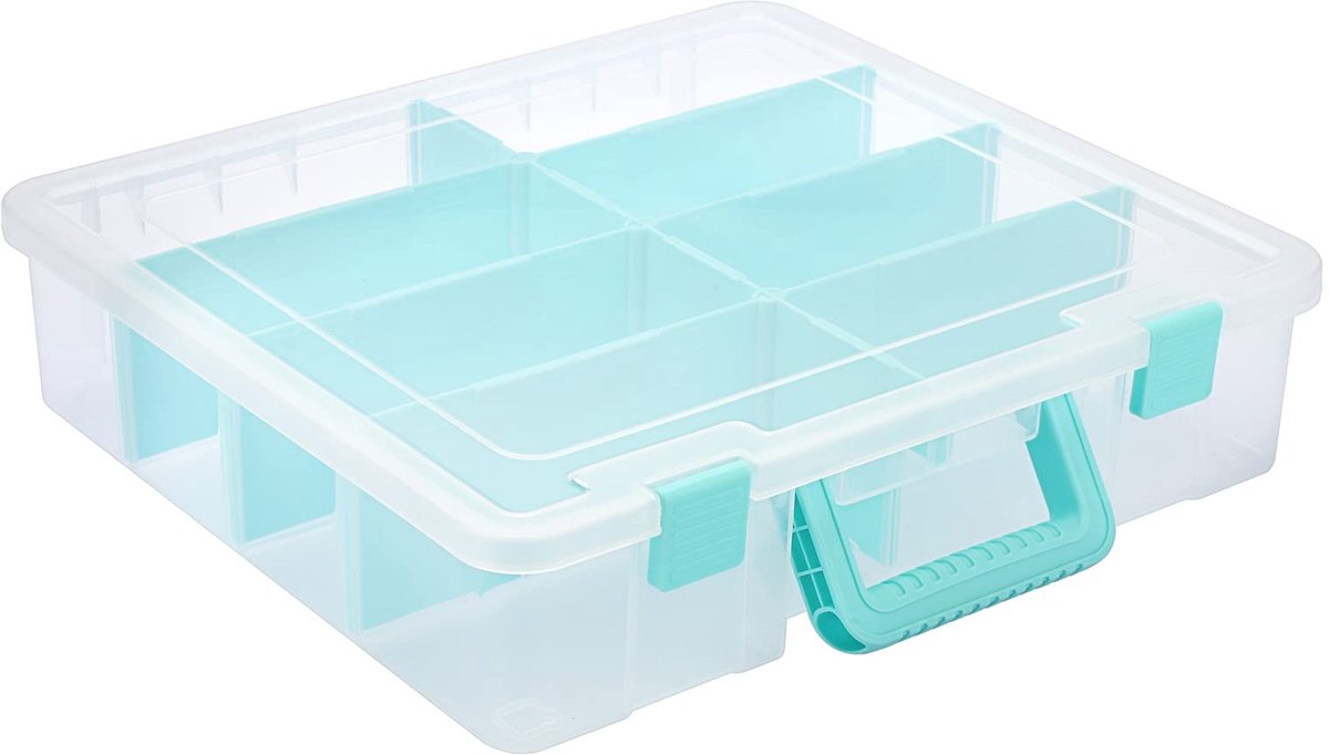 Omgoods - Duidelijke Plastic Opbergdoos met 8 Compartimenten - Verstelbare Craft Organizer