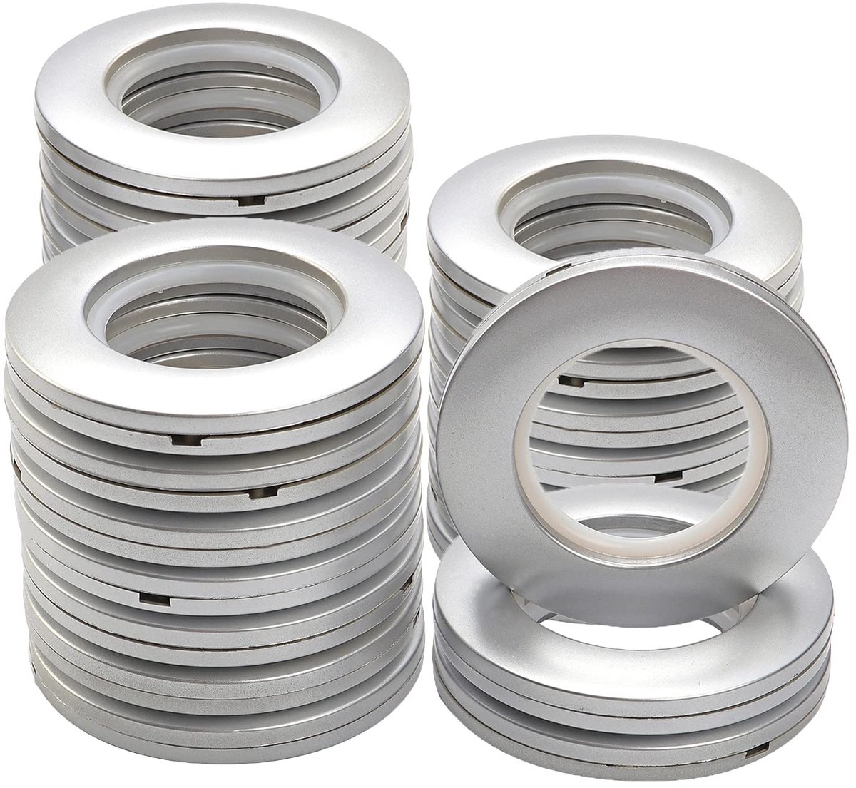 Omgoods - Plastic Gordijnringen - 32 Stuks met Ronde Binnenring van 40mm