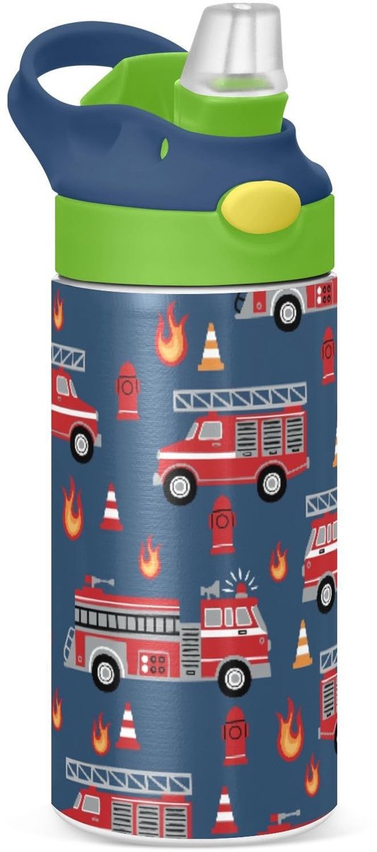 Omgoods - Geïsoleerde Waterfles voor Kinderen met Rietje en 350 ml Capaciteit