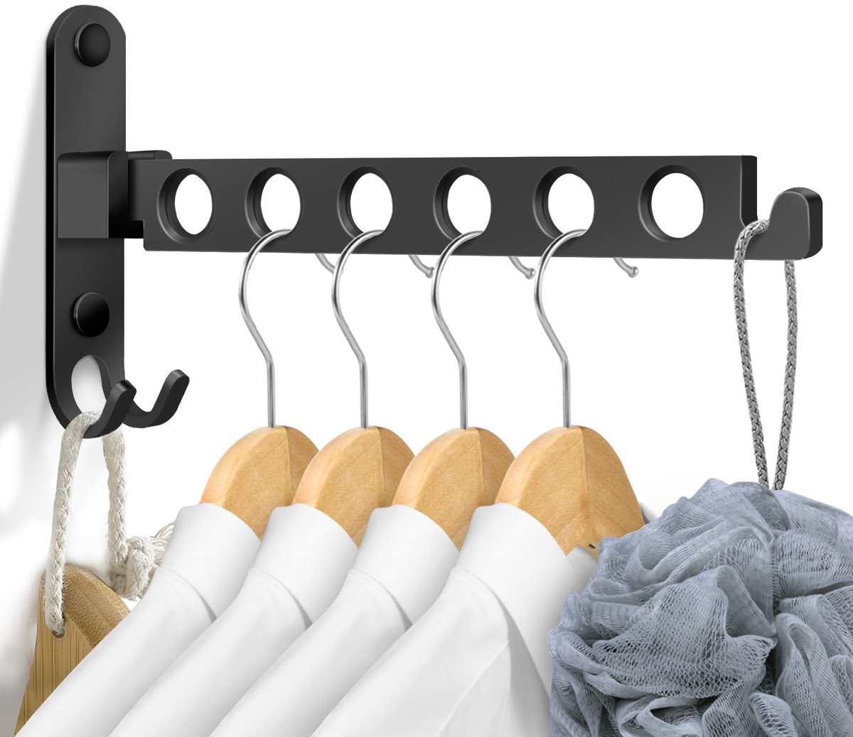 Omgoods - Vouwbare Kledinghaak voor Wandmontage in Badkamer en Wasruimte