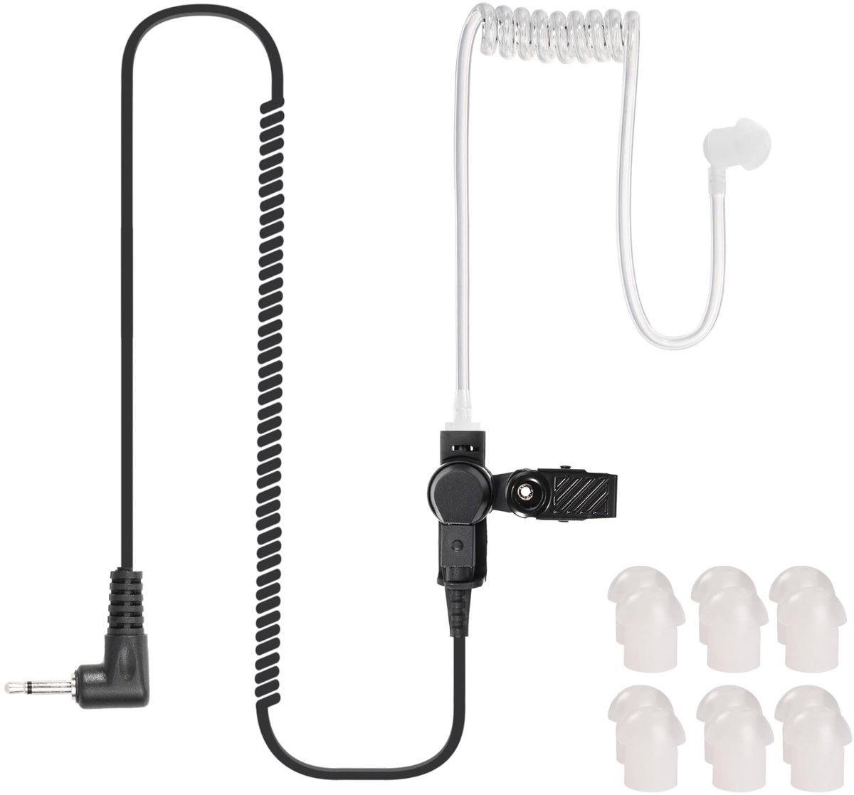 Omgoods - Oortube met 3.5 mm Jack - Inclusief Montageclip en 10 Extra Oordopjes